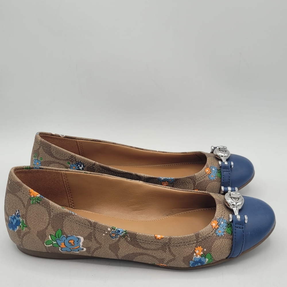 Coach Leila Ballet flats Signature C And Floral Design Size 6M - Picture 9 of 16